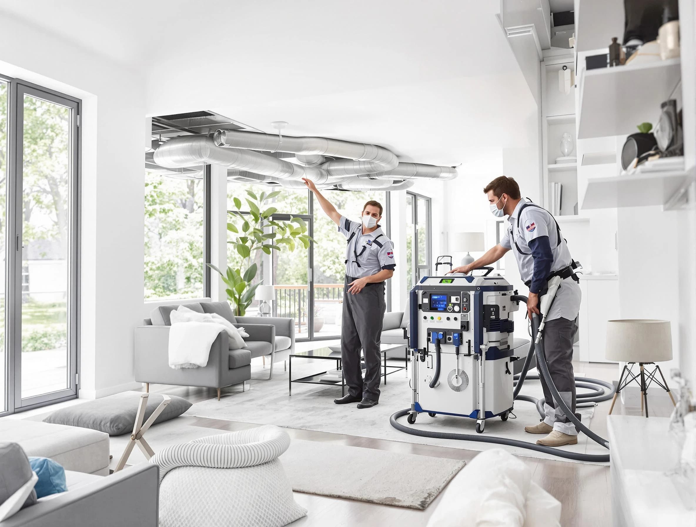 El Reno Air Duct Cleaning professional conducting pure air duct cleaning with state-of-the-art equipment in El Reno