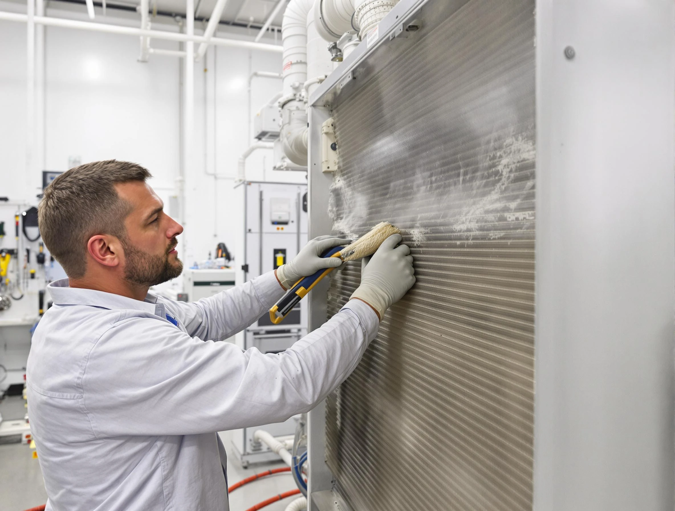 El Reno Air Duct Cleaning technician performing precision commercial coil cleaning at a El Reno business